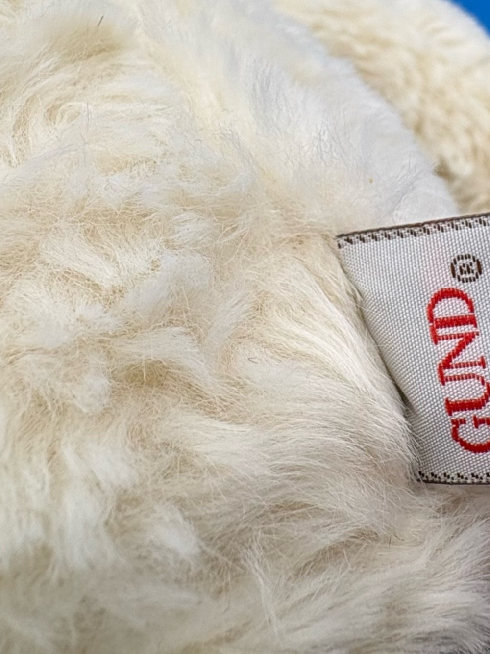 GUND vintage Cream Teddy Bear Plush Textured Shaggy Fur - Picture 6 of 9